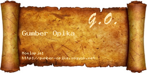 Gumber Opika névjegykártya